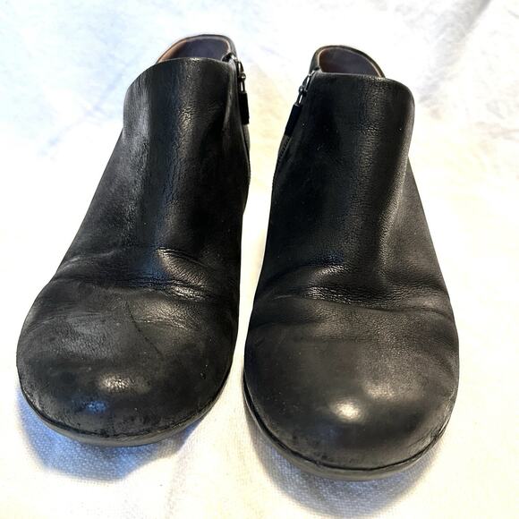 Dansko‎ Boots Womens sz 8 EU 38 Raina Ankle Booties Black Leather Zip 3813360200 - Picture 4 of 11